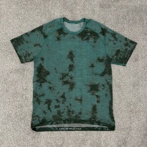 lululemon athletica Teal and Black Men's Short Sleeve Tee Metal Vent Tech